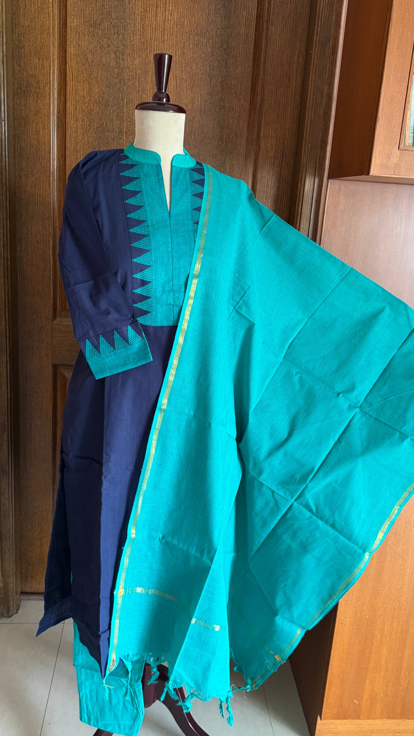 South Cotton Salwar - Navy Blue