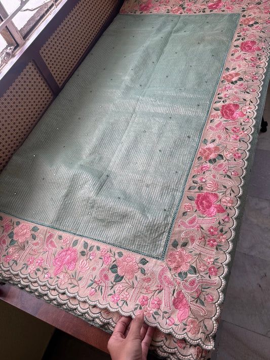 Tissue Saree - Green