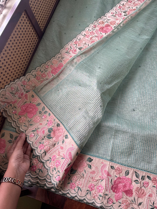 Tissue Saree - Green