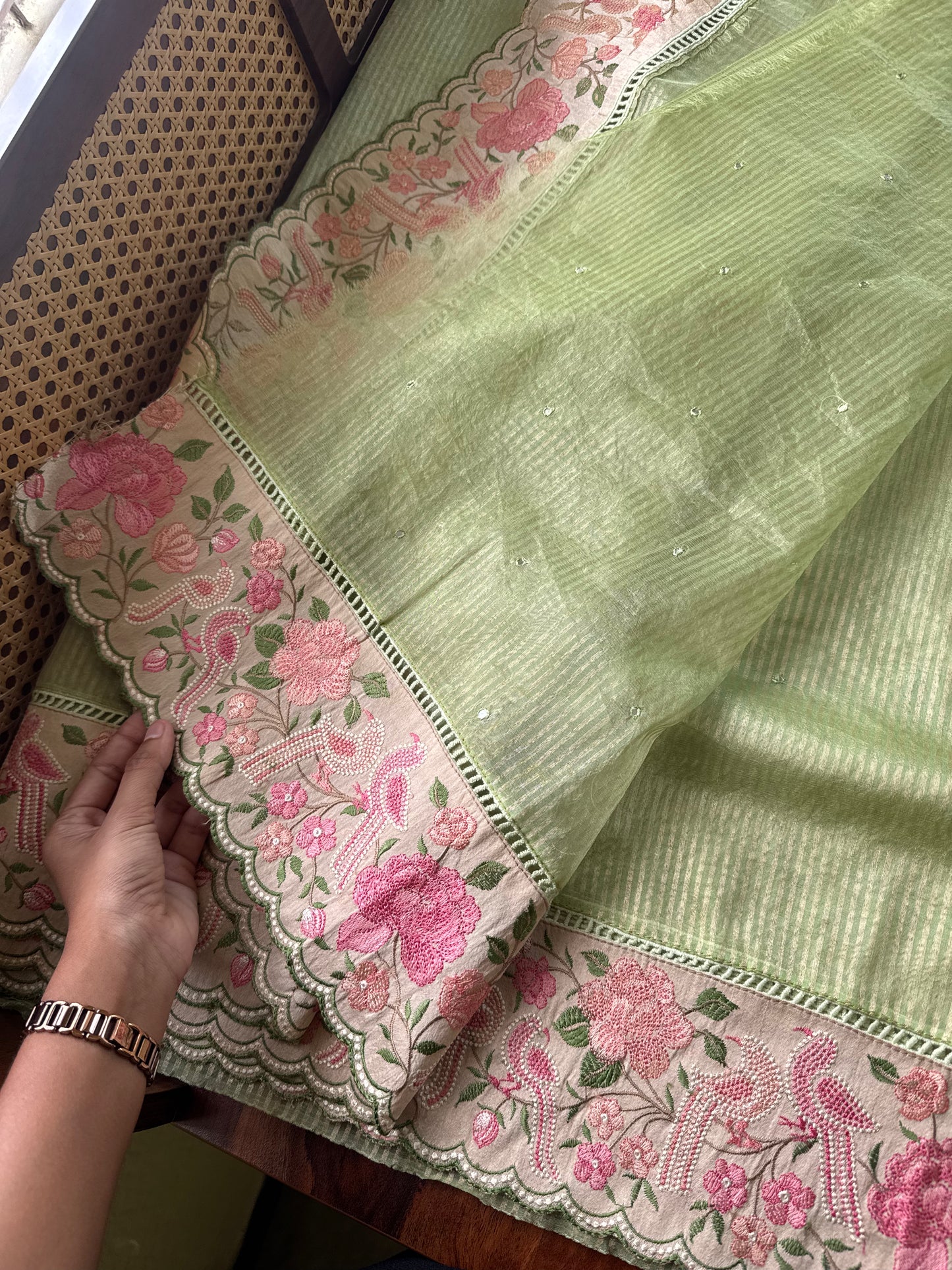 Tissue Saree - Green