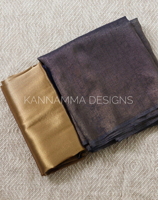 Zari Tissue  -Navy Gold (KS410)