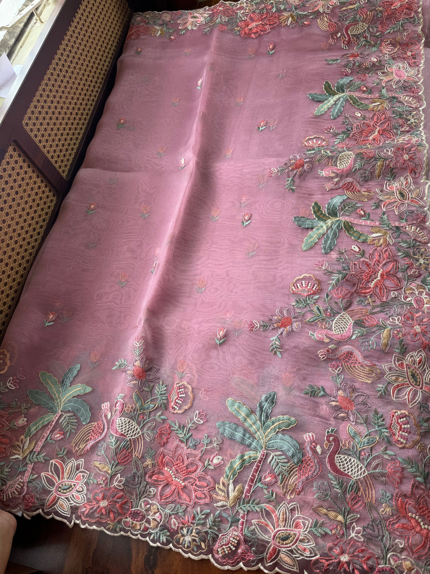 Delicate Tissue Organza Saree - Lilac