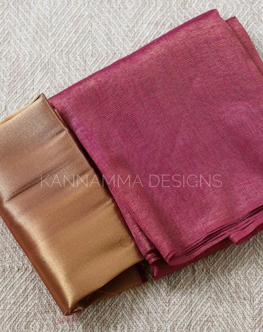 Zari Tissue  -Pink Gold