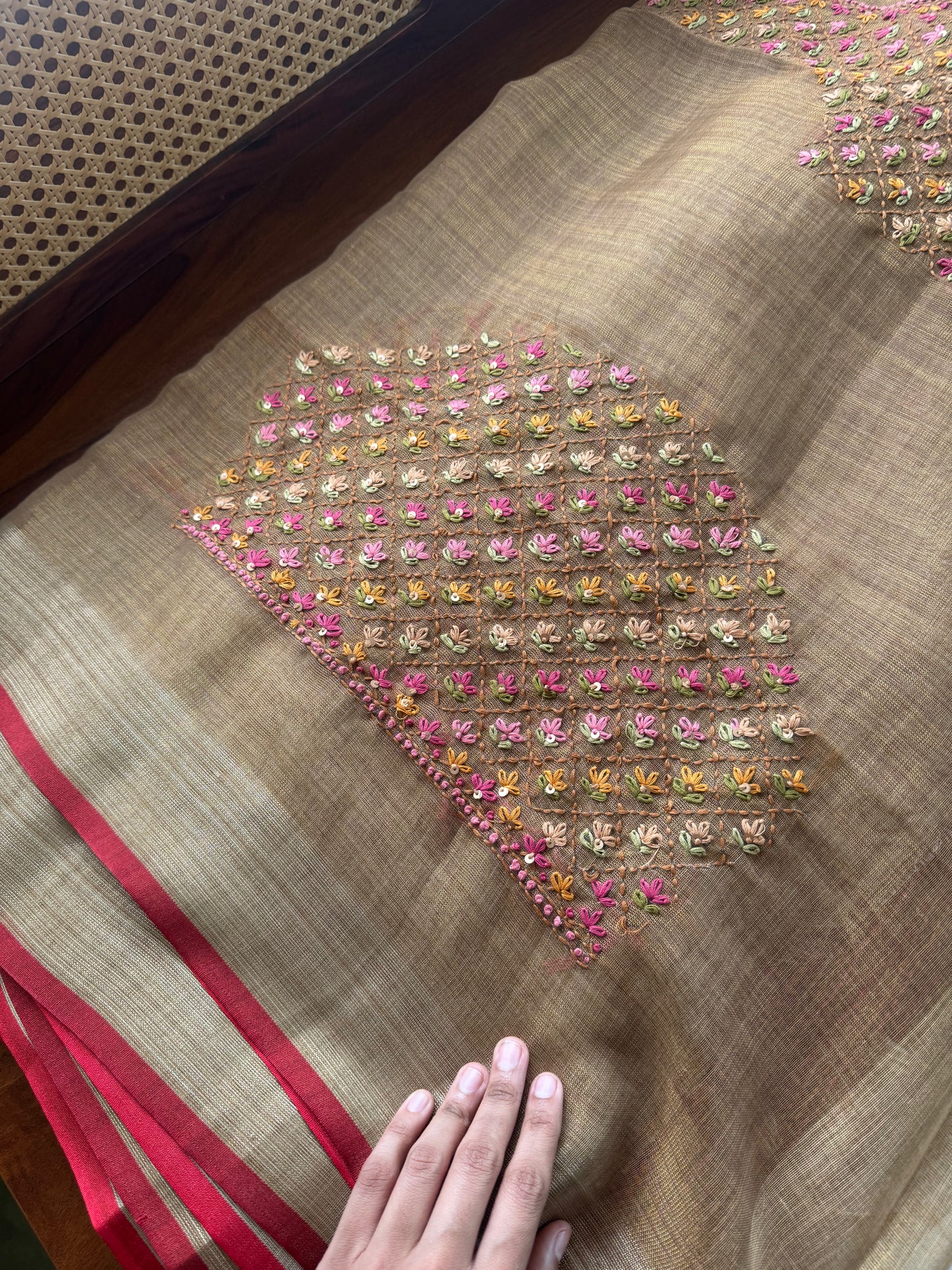 Premium Tissue Linen Sarees with heavy blouse - Mustard Yellow