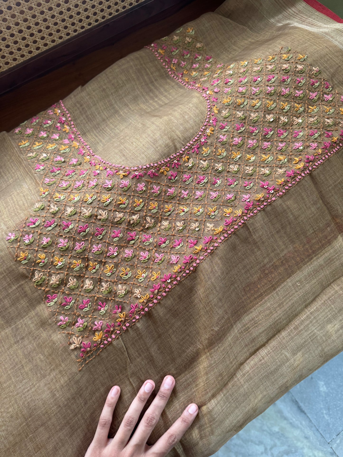 Premium Tissue Linen Sarees with heavy blouse - Mustard Yellow