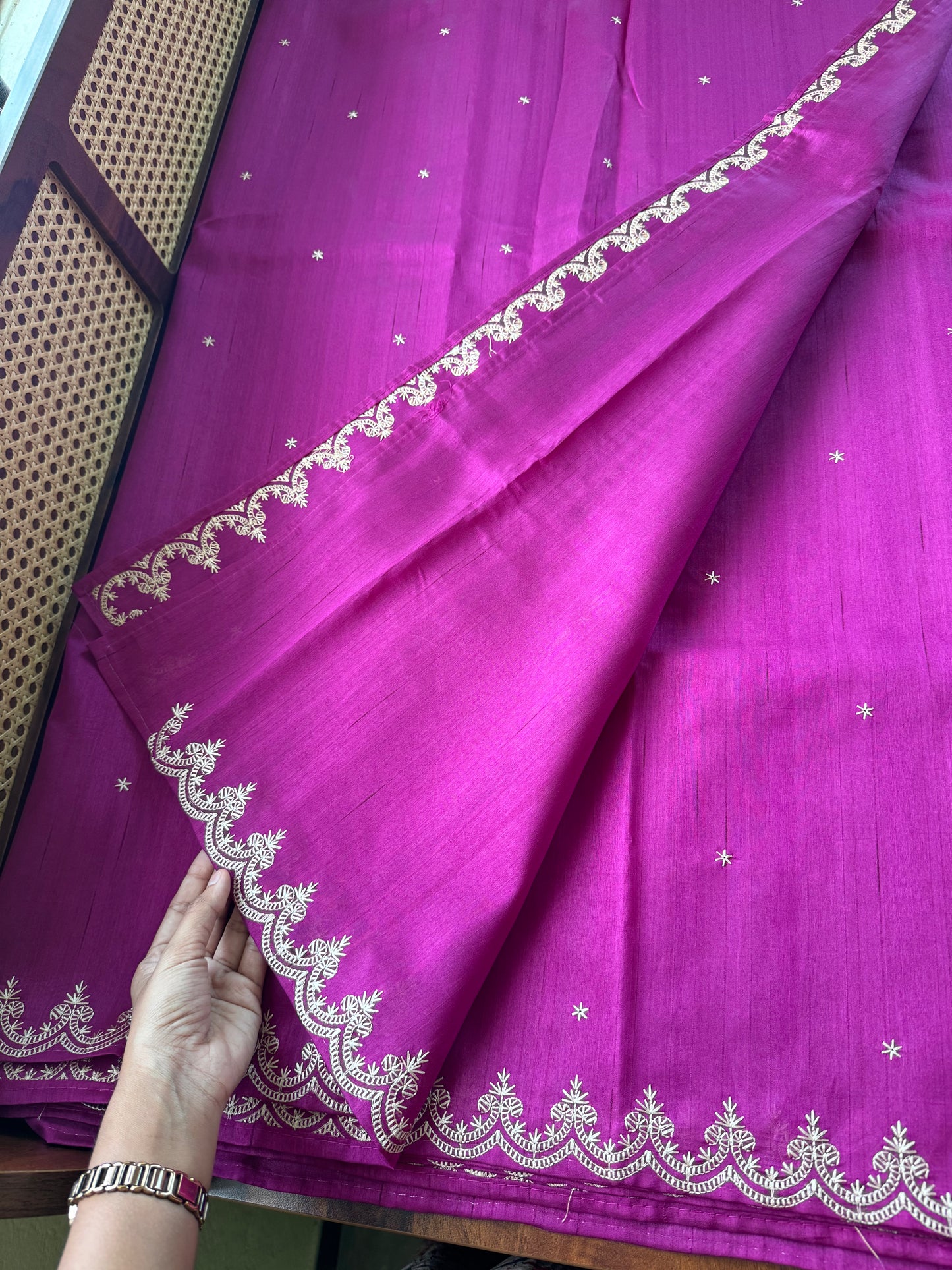 Minimal Mango Semi tussar saree - Purple