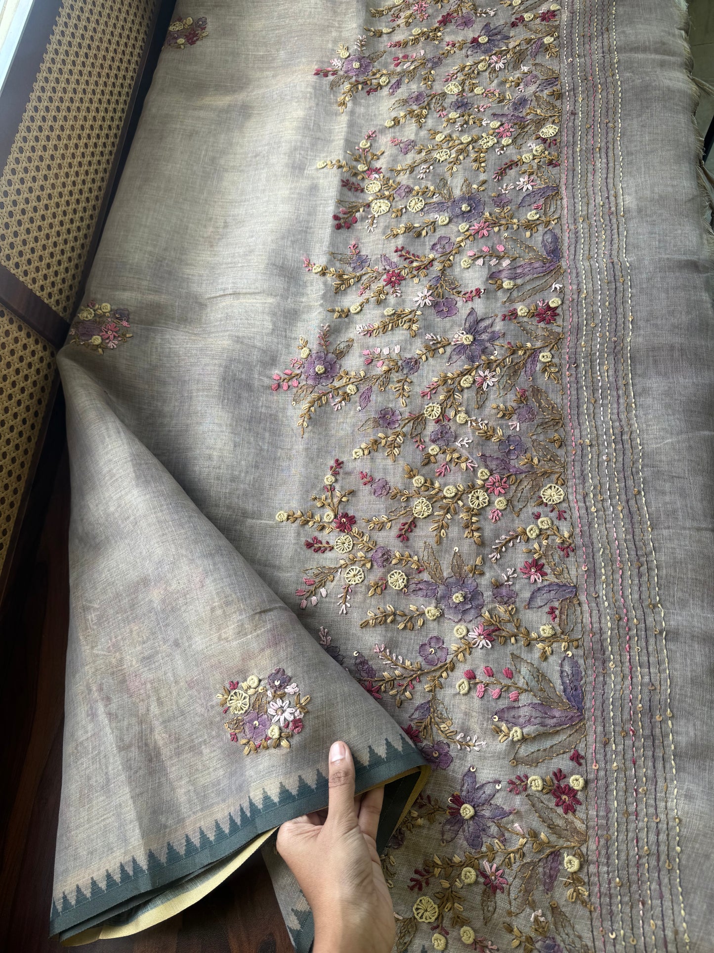 Premium Tissue Linen Sarees - Lavender