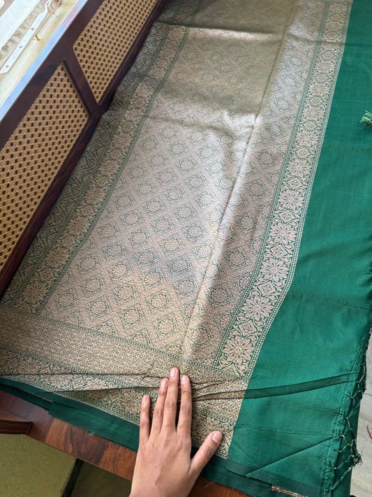 Premium Semi Banaras Saree - Green