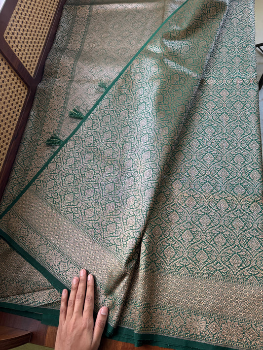 Premium Semi Banaras Saree - Green