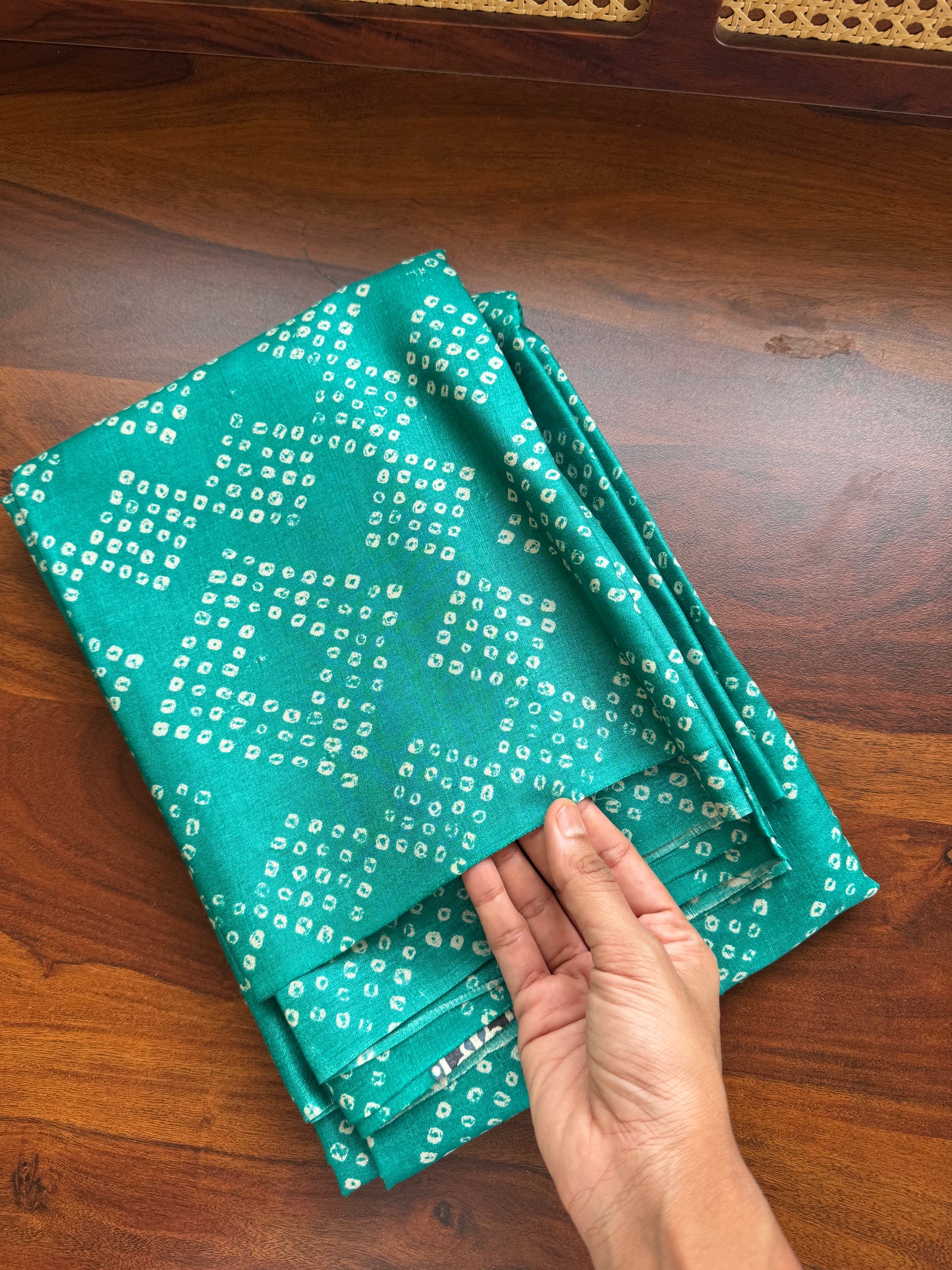 Pure Handloom Tussar Silk Saree - Teal Green