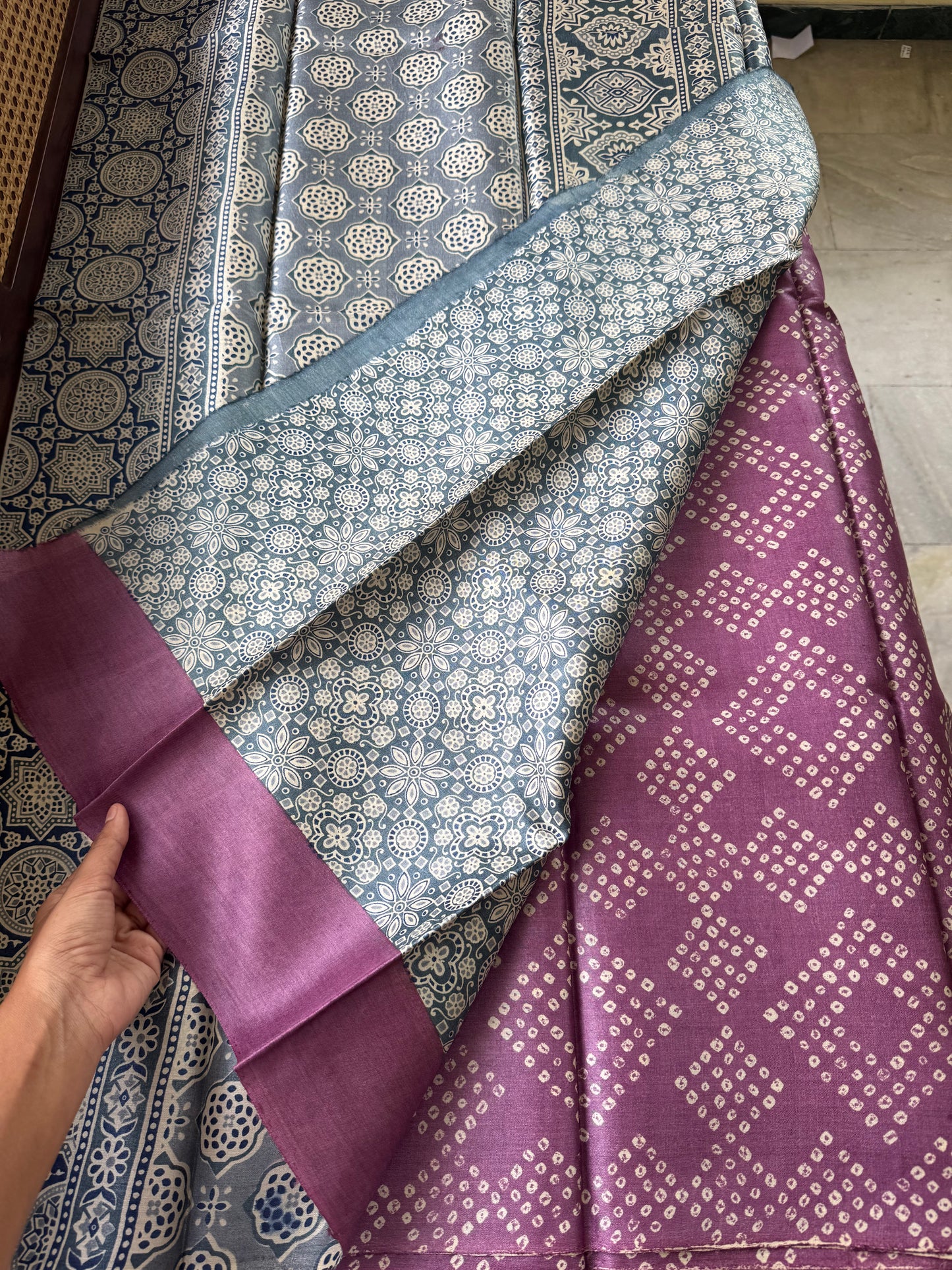 Pure Handloom Tussar Silk Saree - Voilet