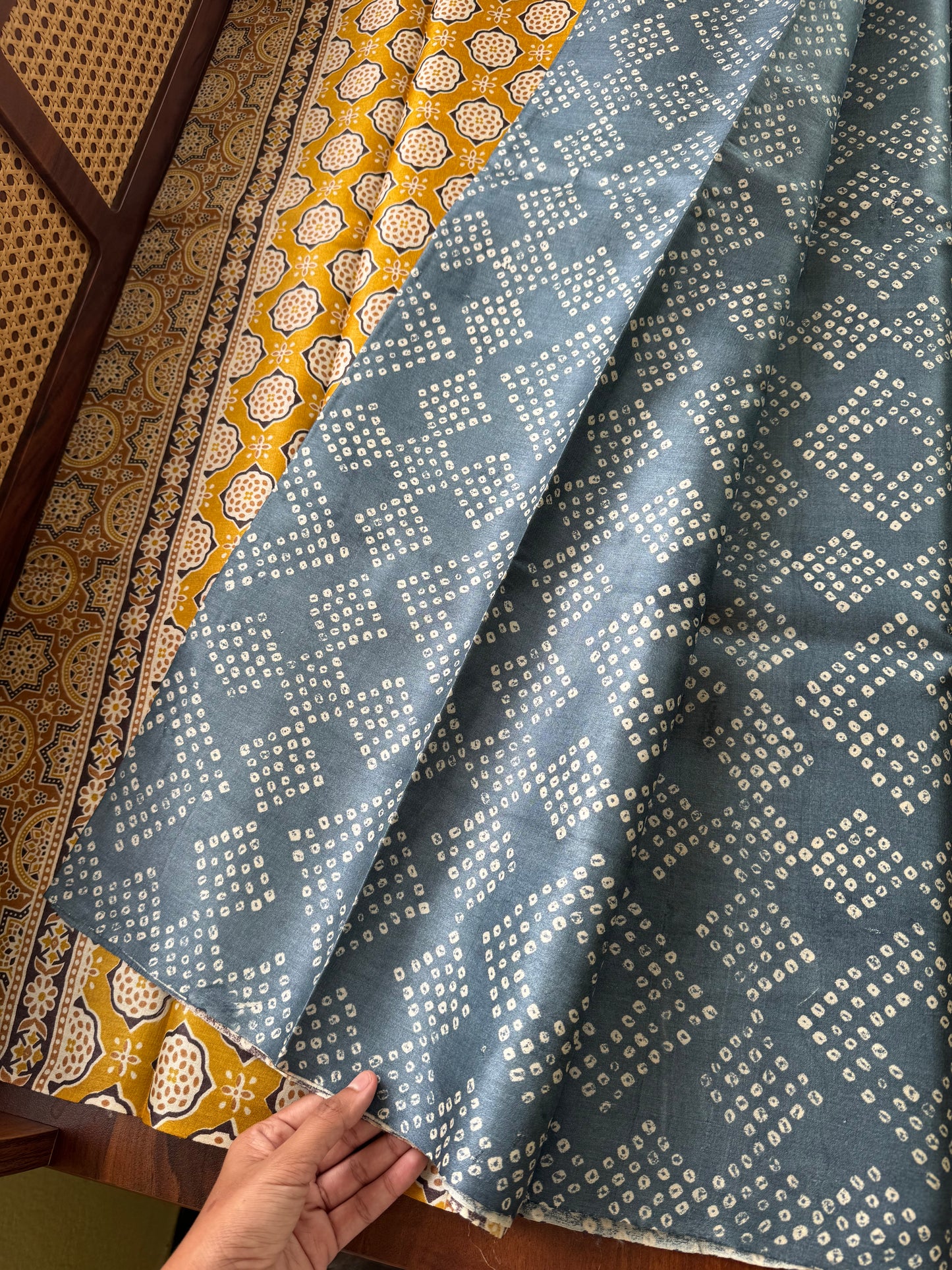 Pure Handloom Tussar Silk Saree - Denim Blue