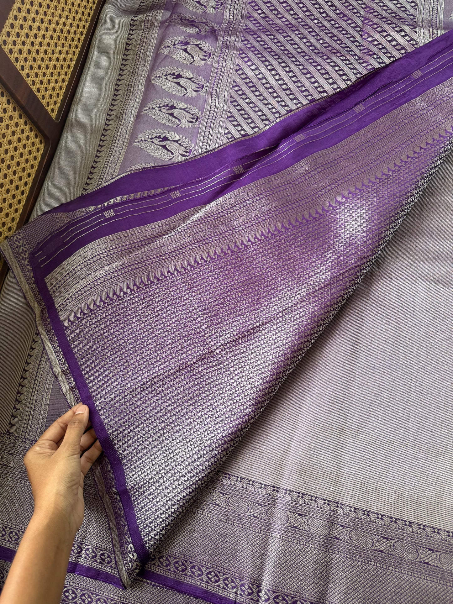 Soft Semi Silk Metallic Saree - Cadbury Violet