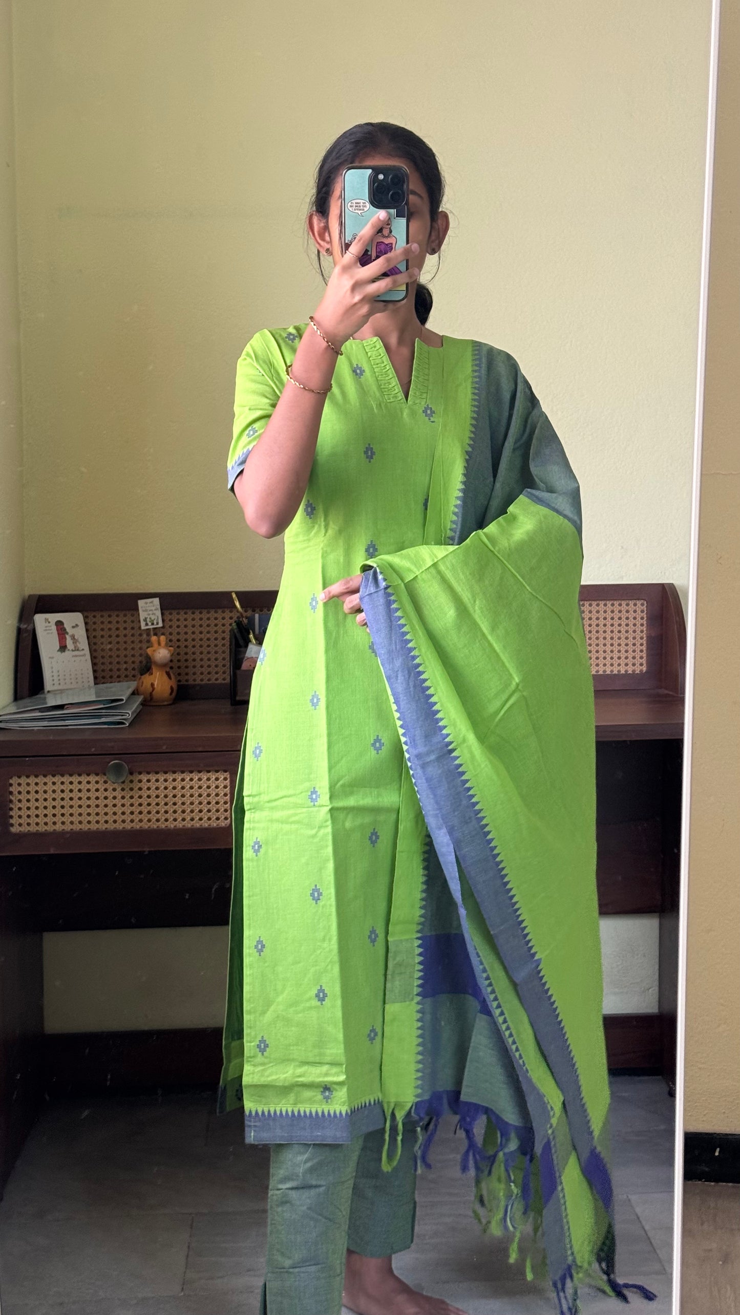 South Cotton Salwars - Green