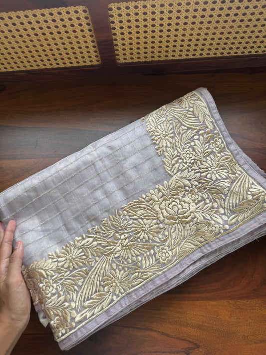 Delicate Tissue Organza Saree - Lavender