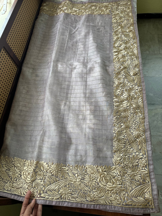 Delicate Tissue Organza Saree - Lavender