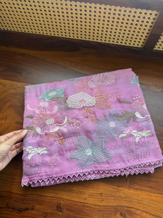 Premium Georgette Saree - Lilac