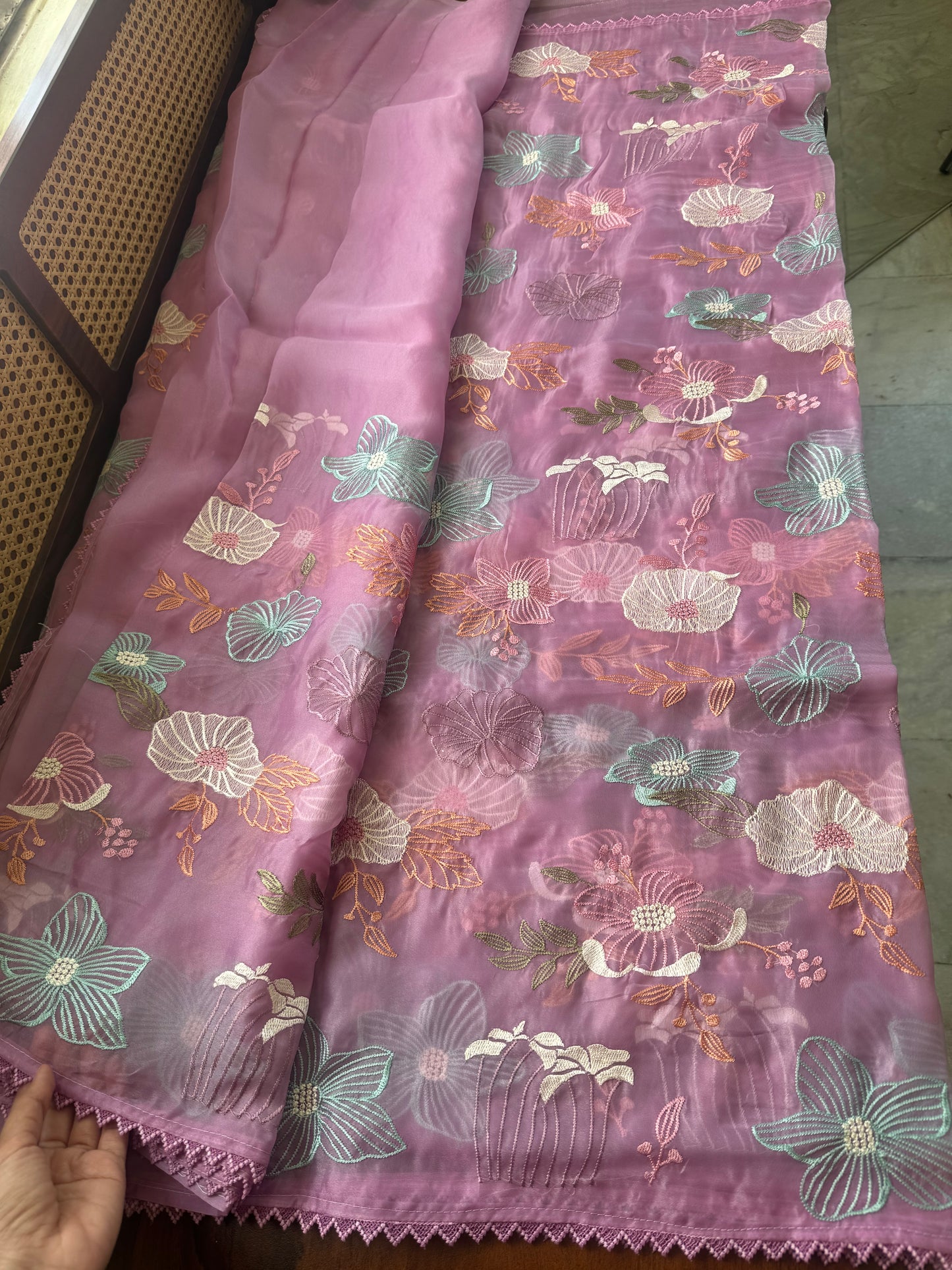 Premium Georgette Saree - Lilac