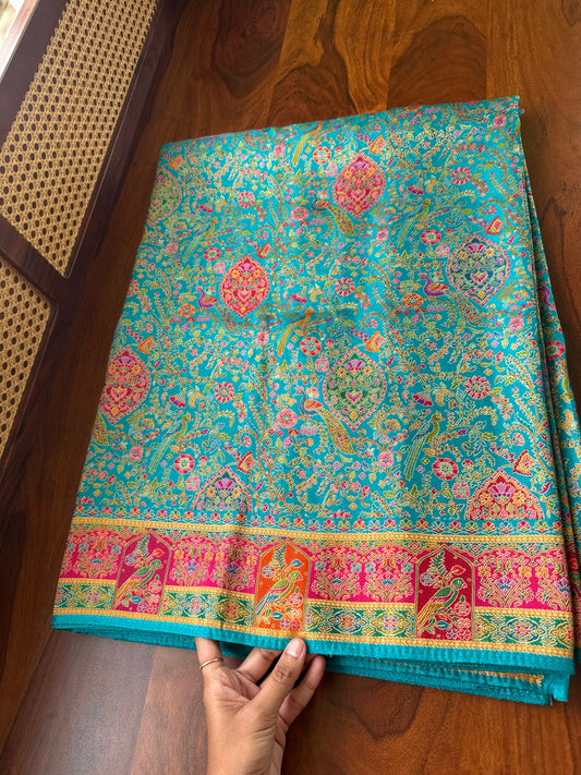 Luxe Pashmina Style Semi Silk Saree - Blue