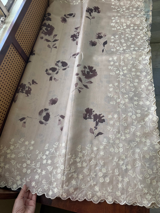 Soft Kota Saree - Beige