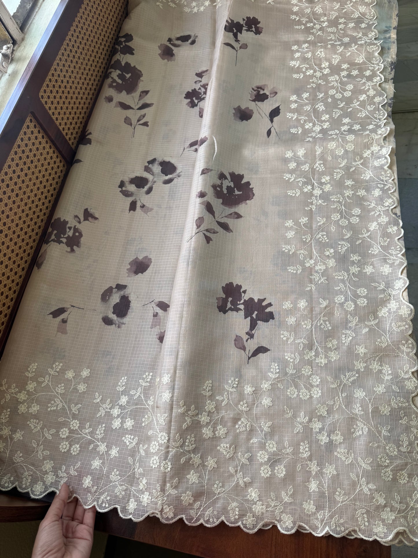Soft Kota Saree - Beige
