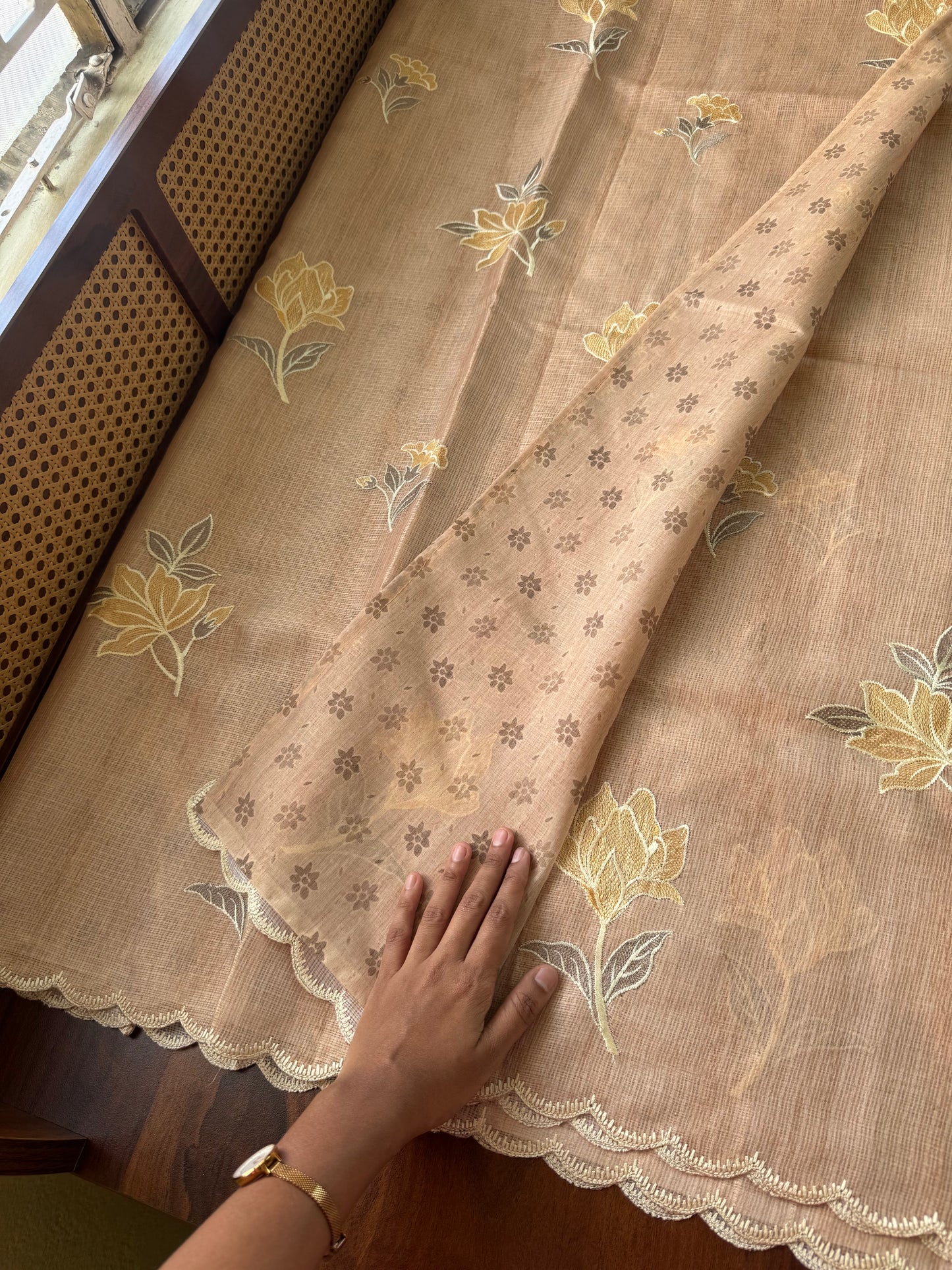 Soft Kota Saree - Beige