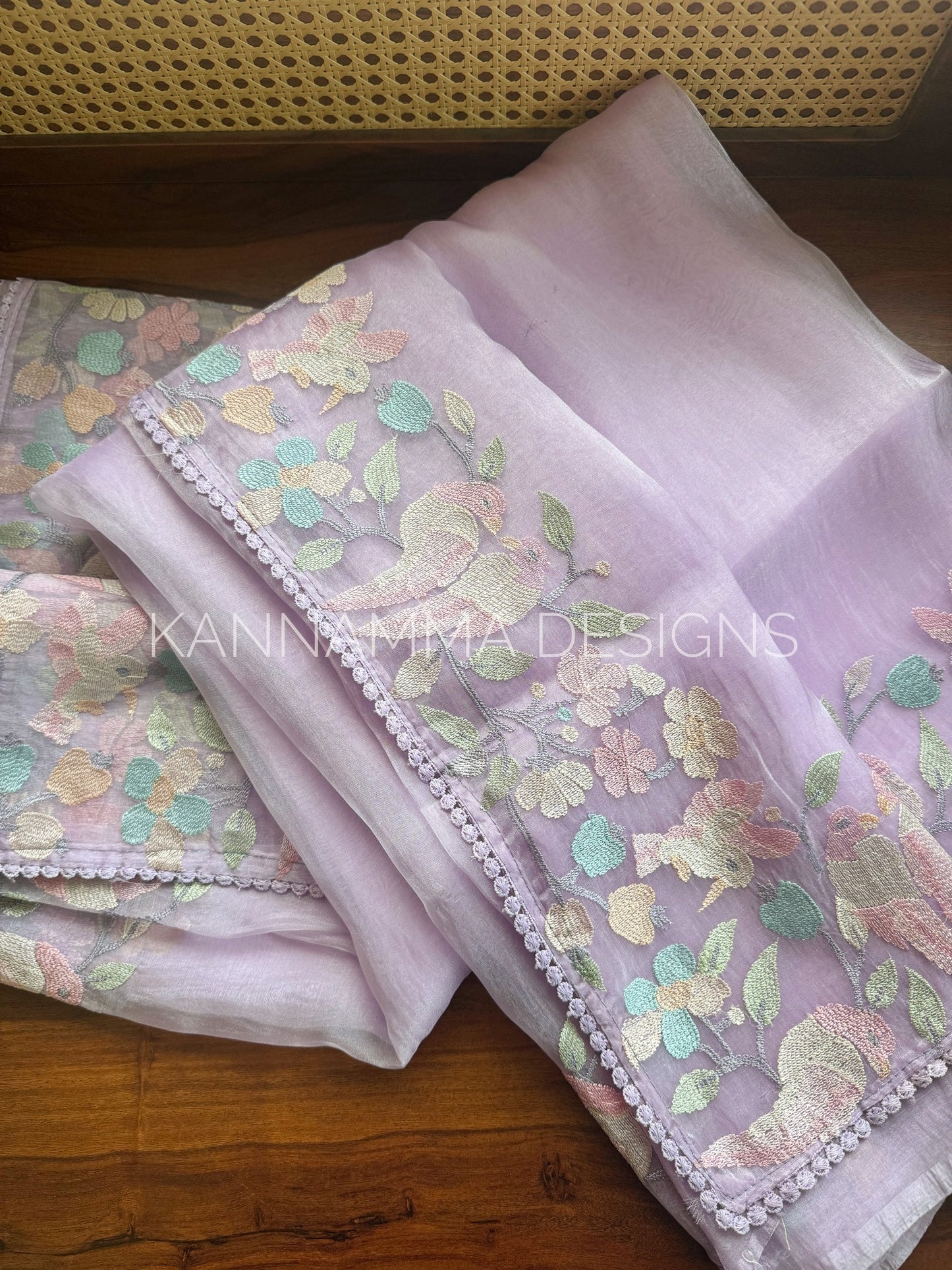 Tissue Organza Saree - Lavender