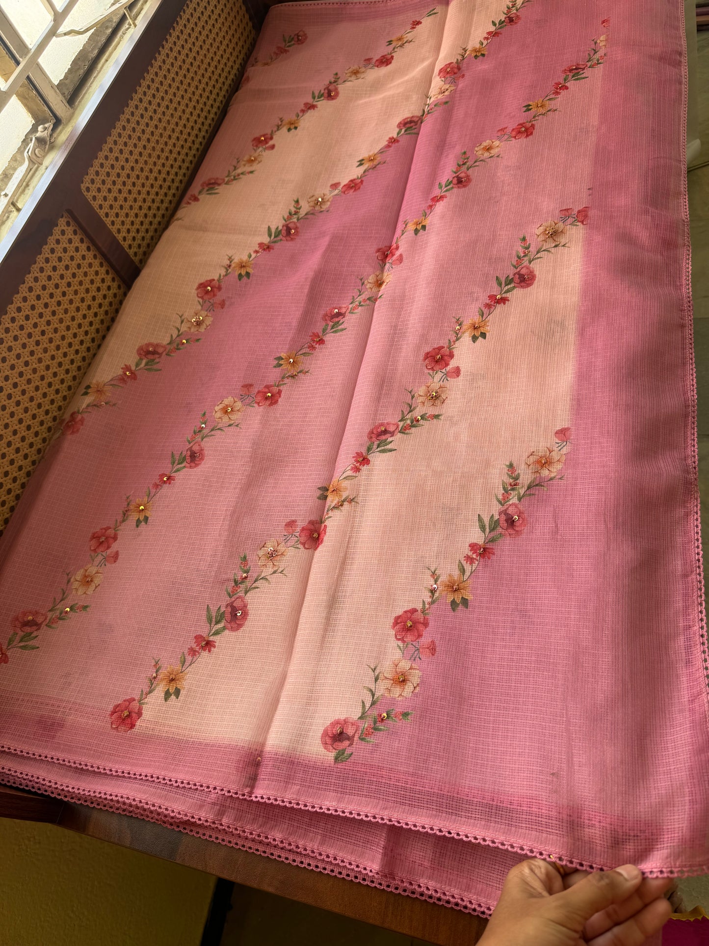 Soft Printed Kota Saree - Pink