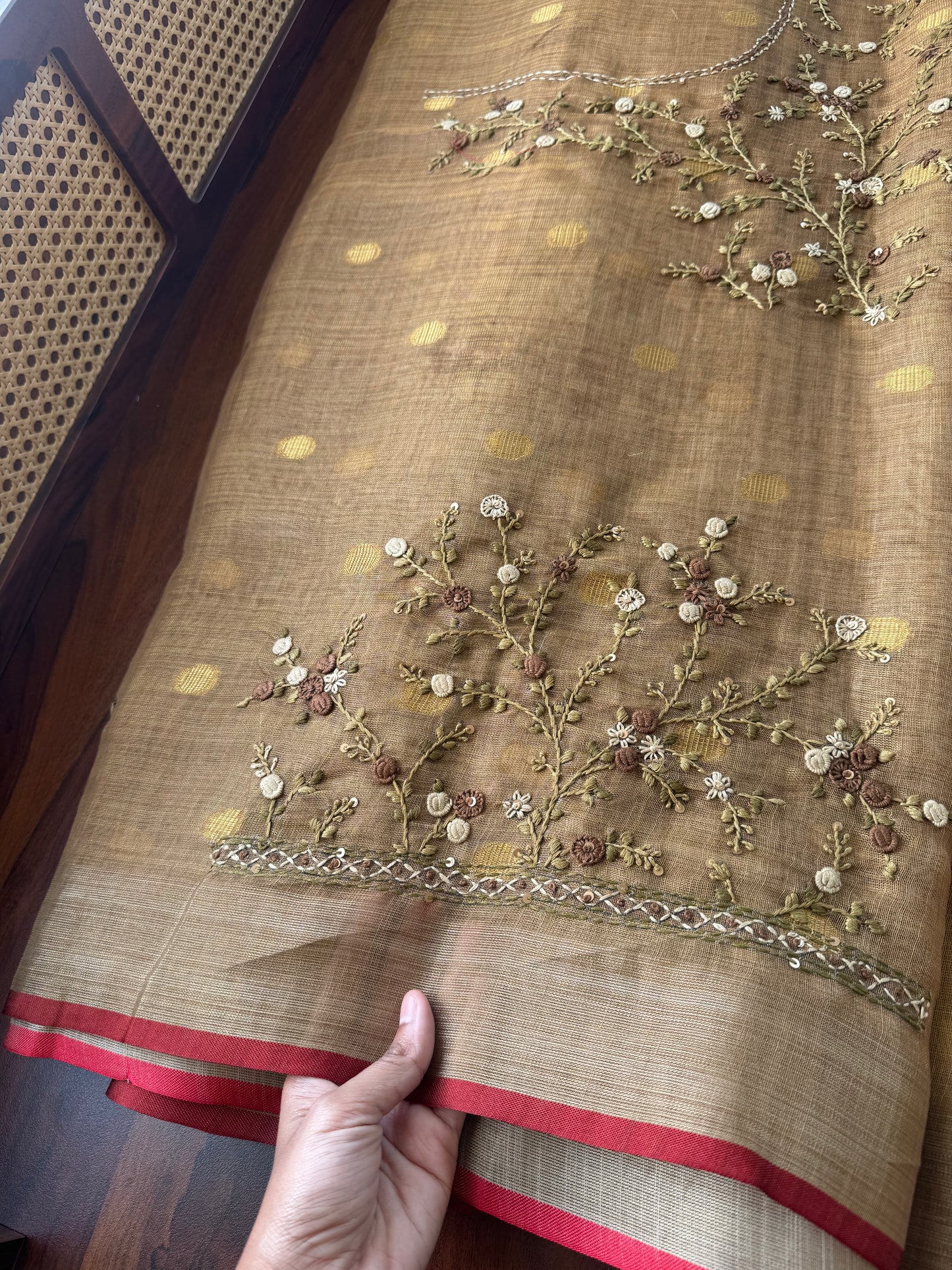 Premium Tissue Linen Sarees with heavy blouse - Mustard Yellow