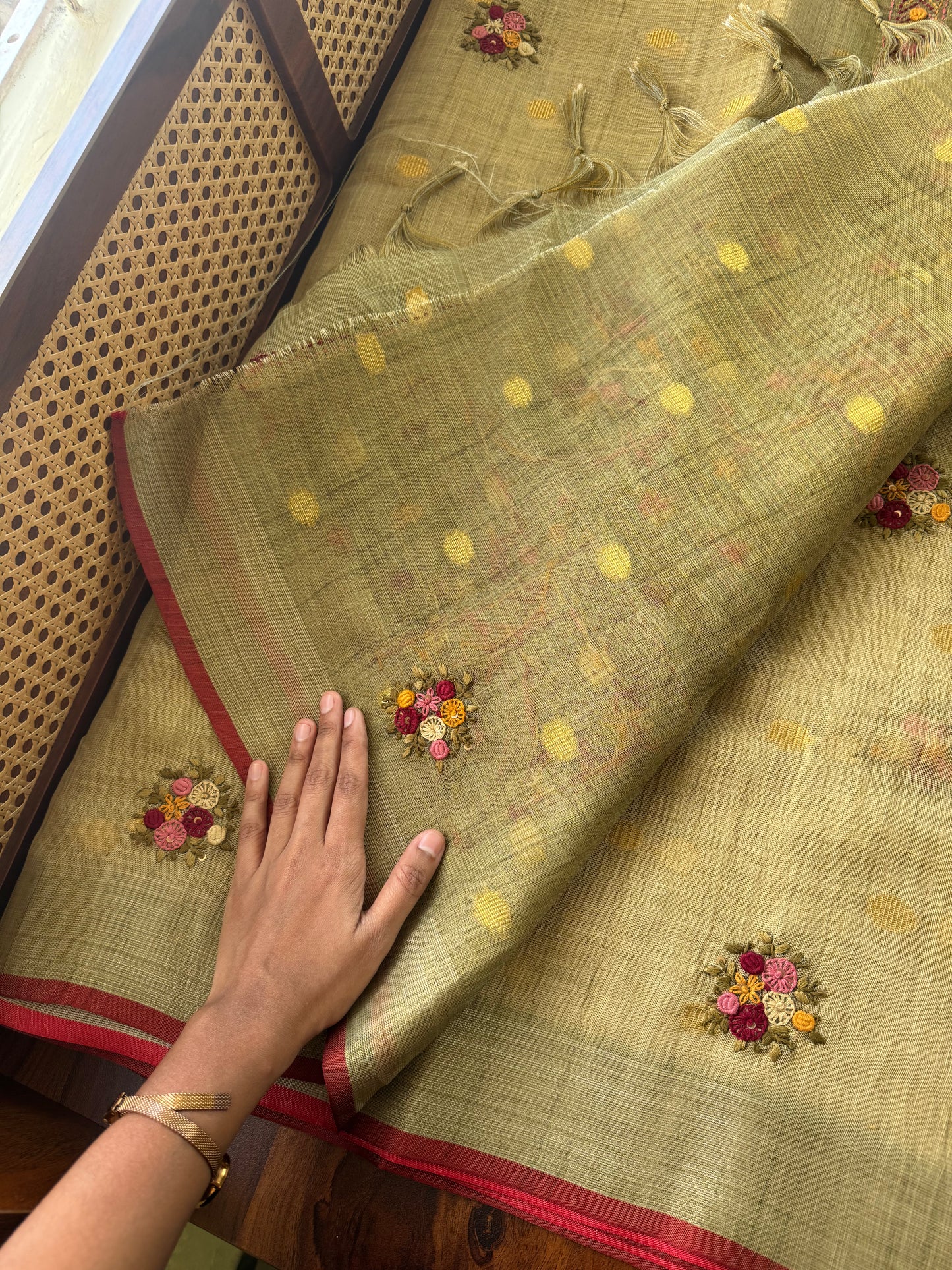 Premium Tissue Linen Sarees - Green