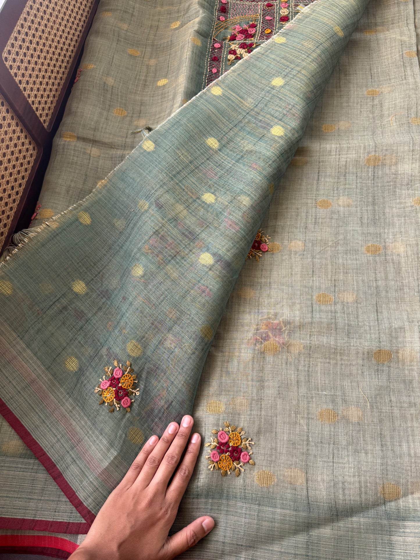 Premium Tissue Linen Sarees - Blue