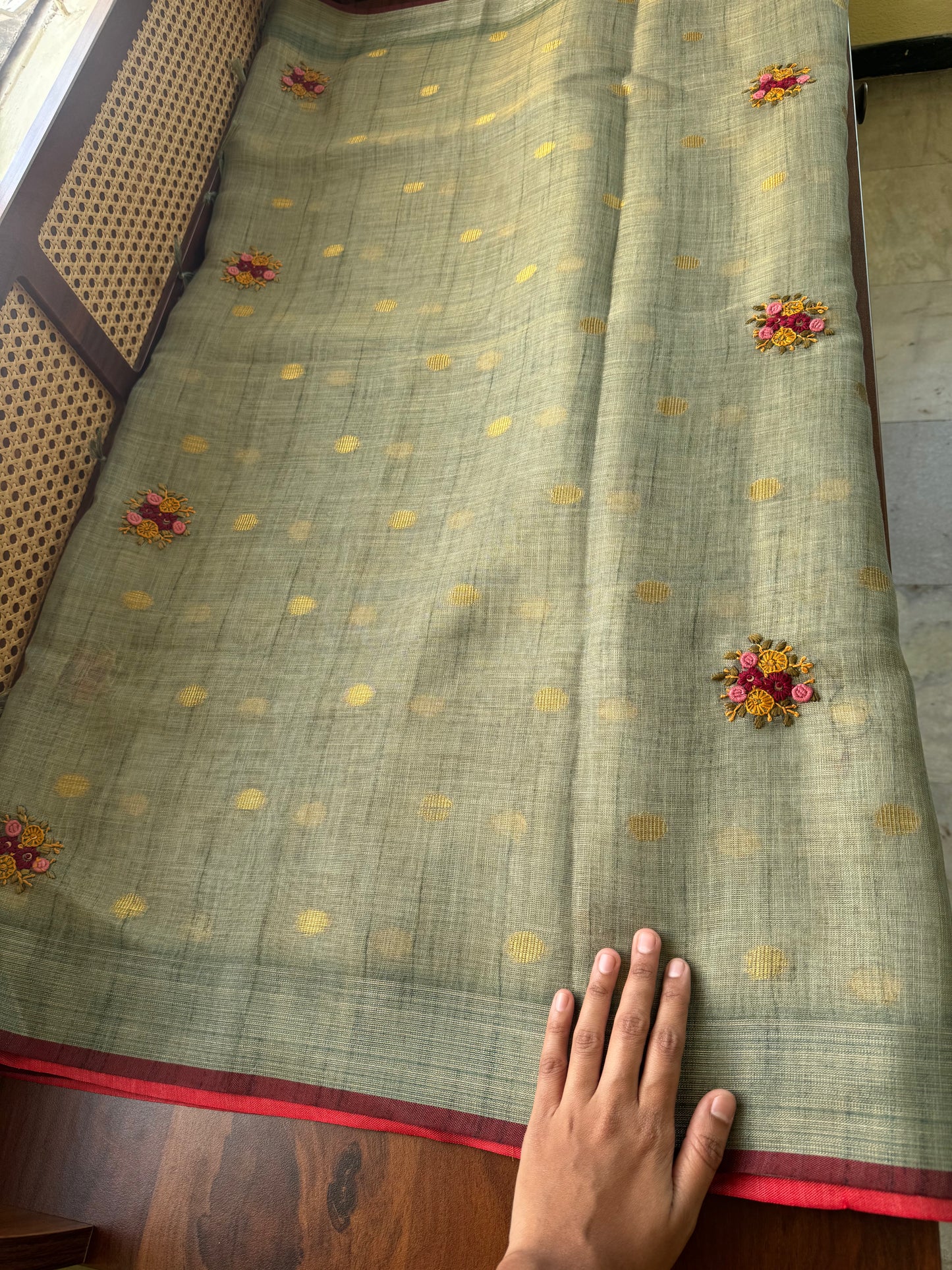 Premium Tissue Linen Sarees - Blue