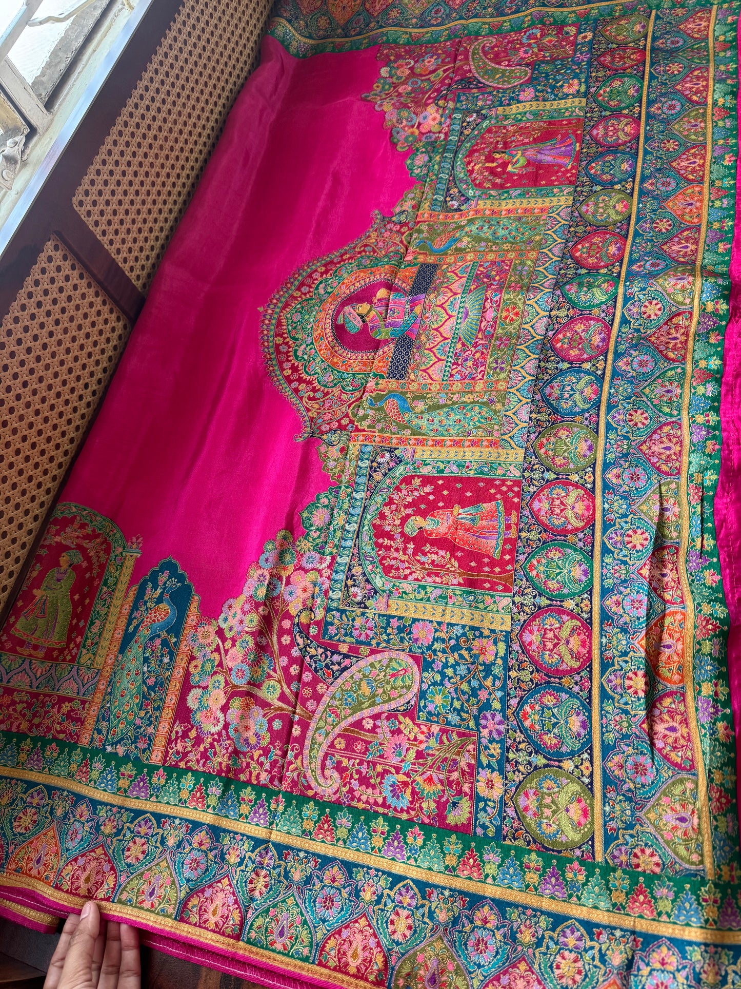 Luxe Pashmina Style Semi Silk Saree - Pink