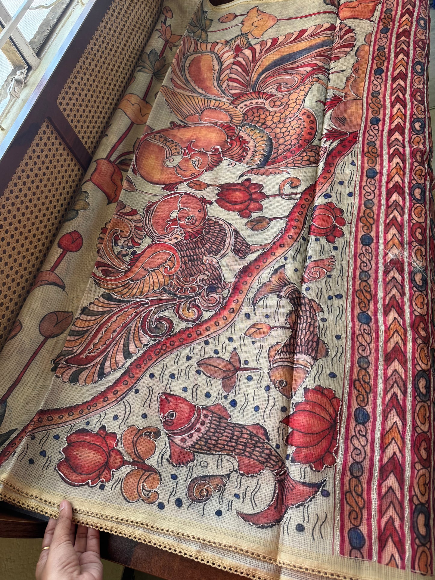 Soft Printed Kota Saree - Pastel Yellow