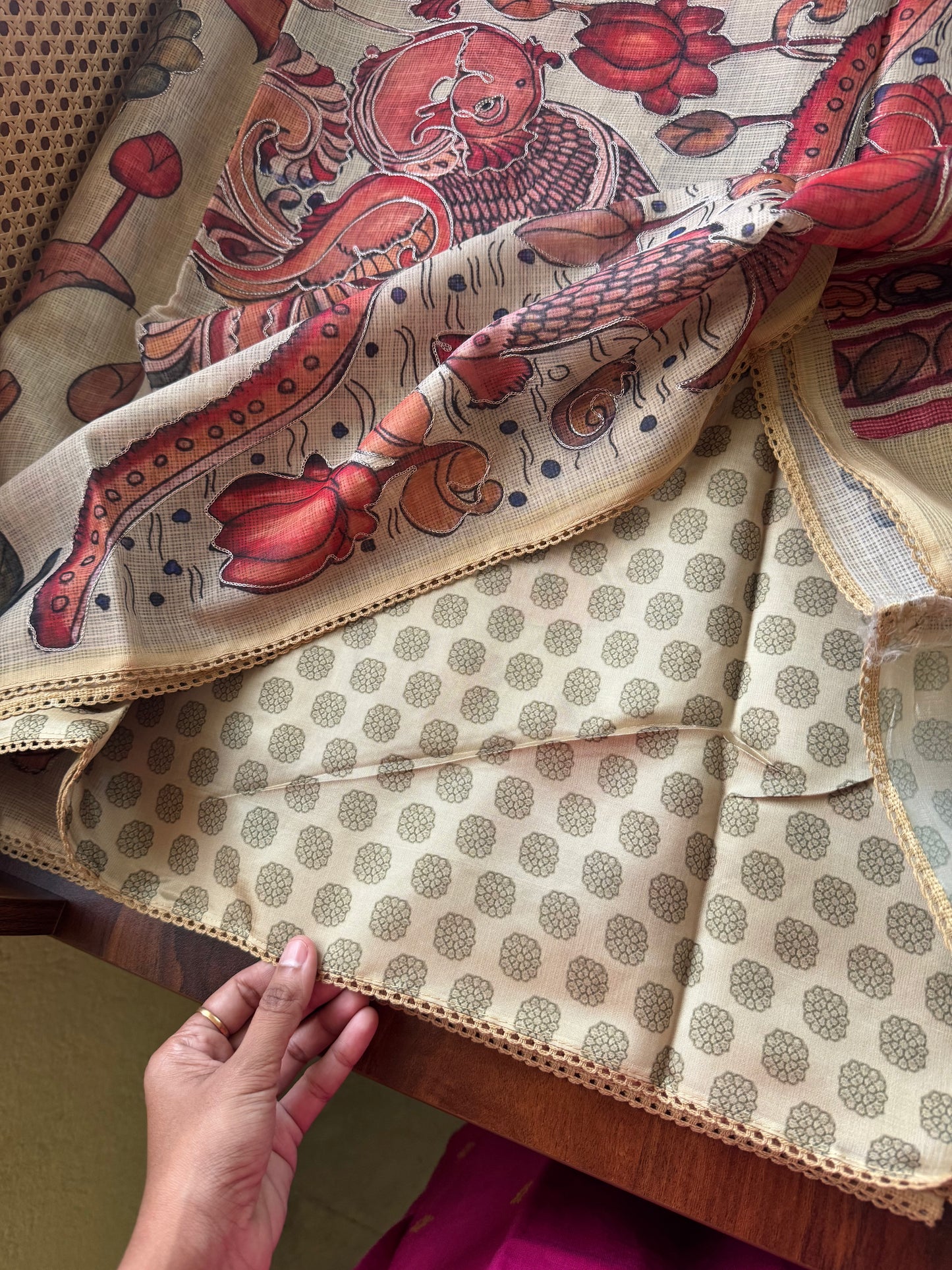Soft Printed Kota Saree - Pastel Yellow