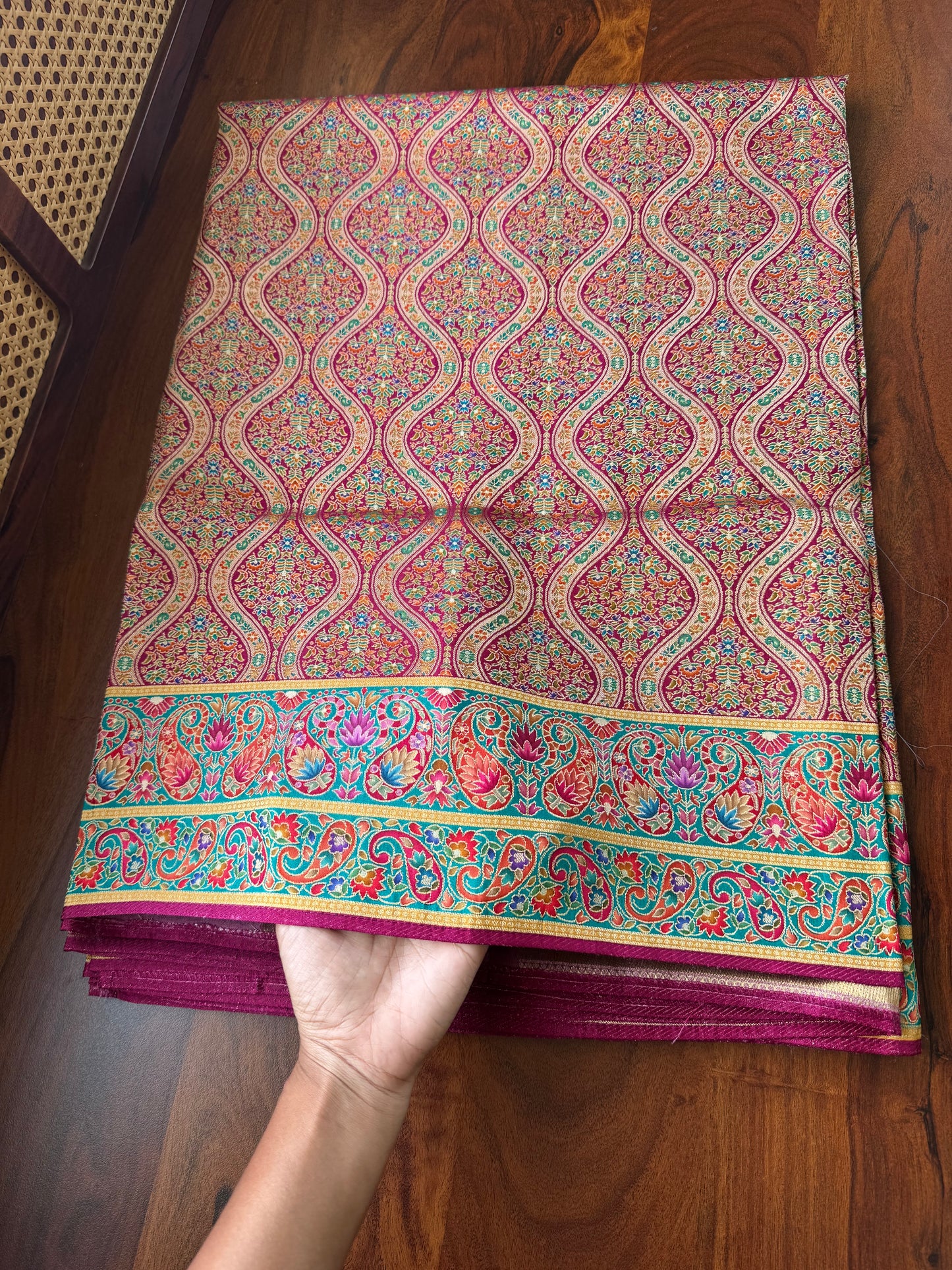 Luxe Pashmina Style Semi Silk Saree - Purple