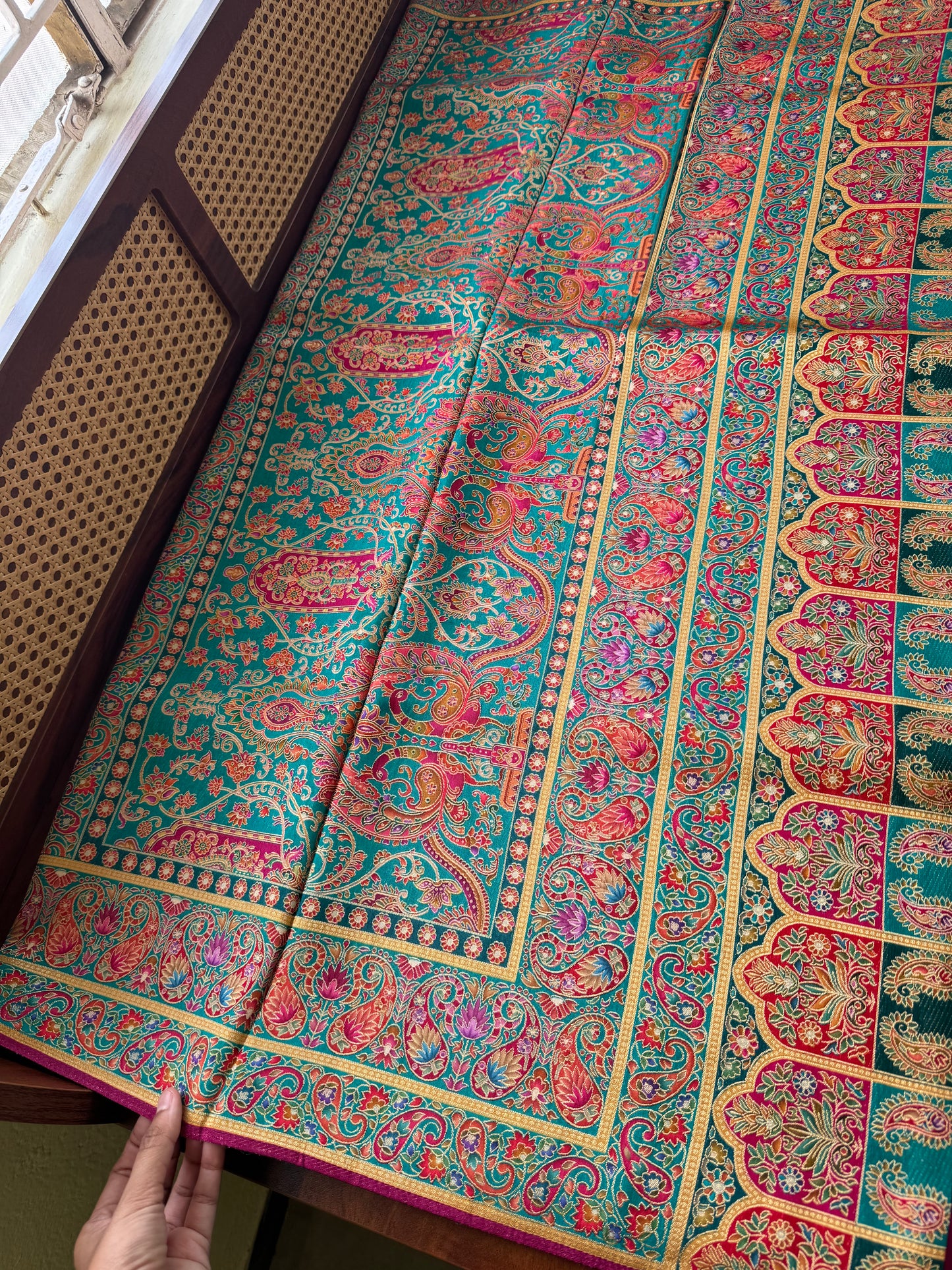 Luxe Pashmina Style Semi Silk Saree - Purple