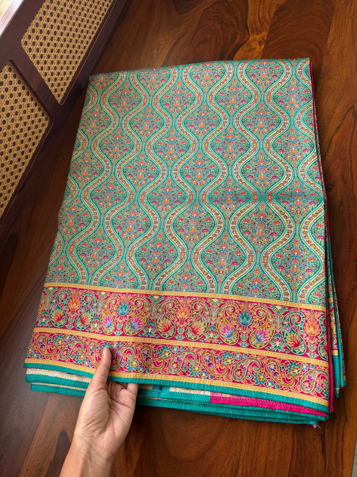 Luxe Pashmina Style Semi Silk Saree - Blue