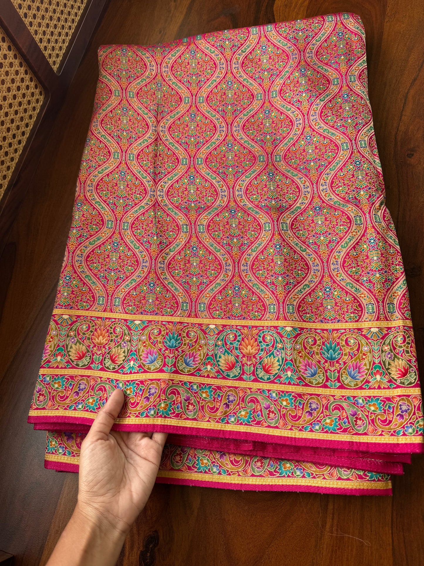 Luxe Pashmina Style Semi Silk Saree - Pink