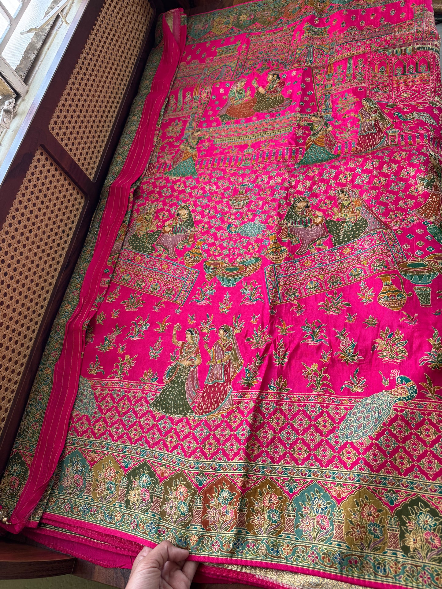 Luxe Pashmina Style Semi Silk Saree - Pink