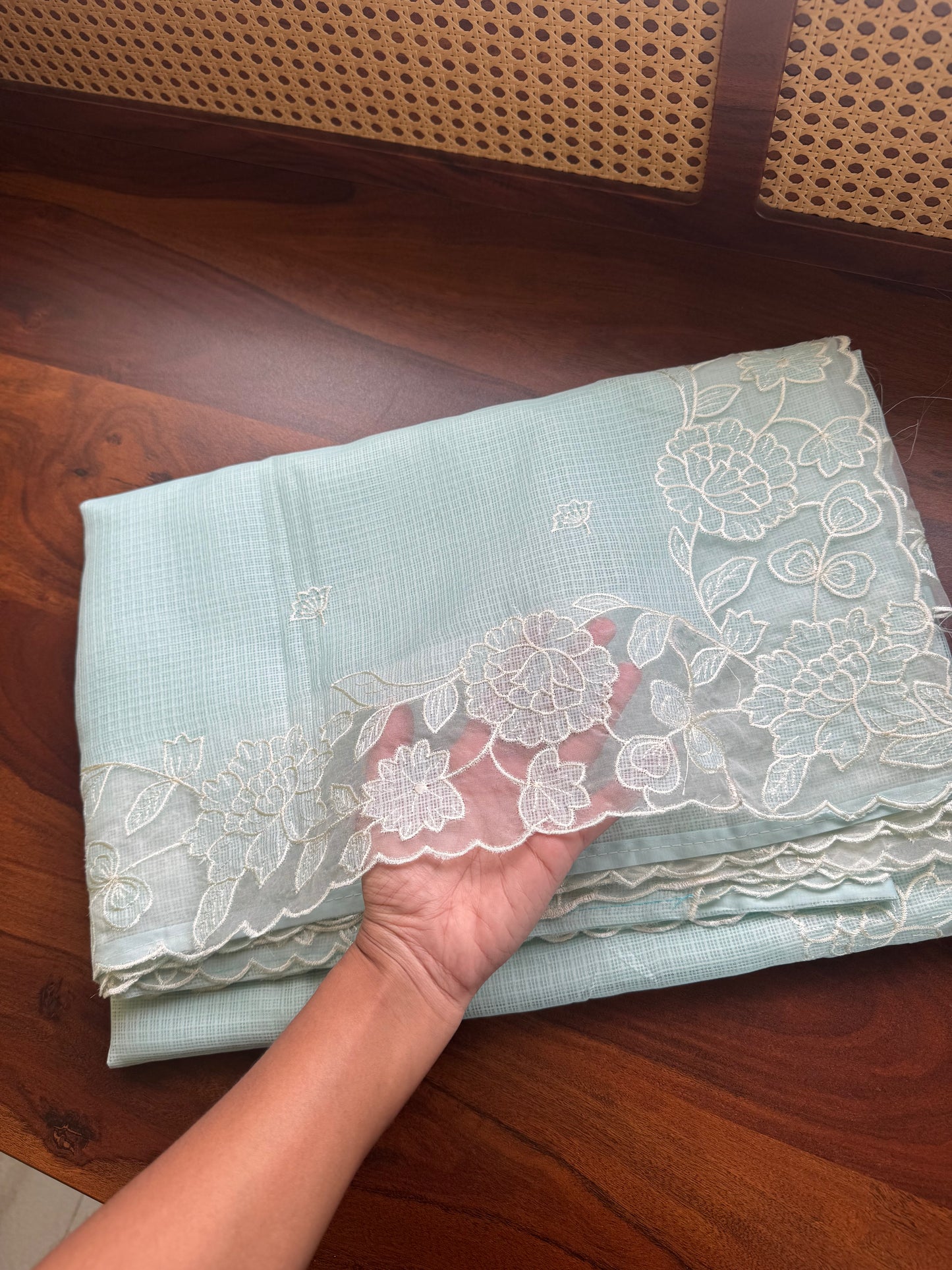 Soft Tissue Kota Saree - Pastel Green