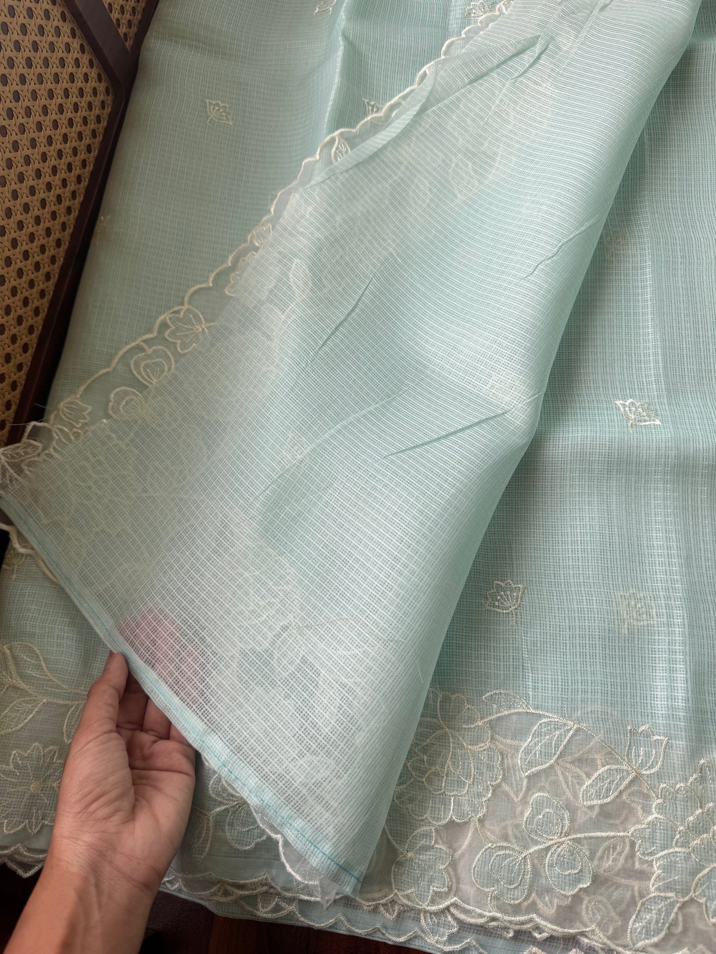 Soft Tissue Kota Saree - Pastel Green