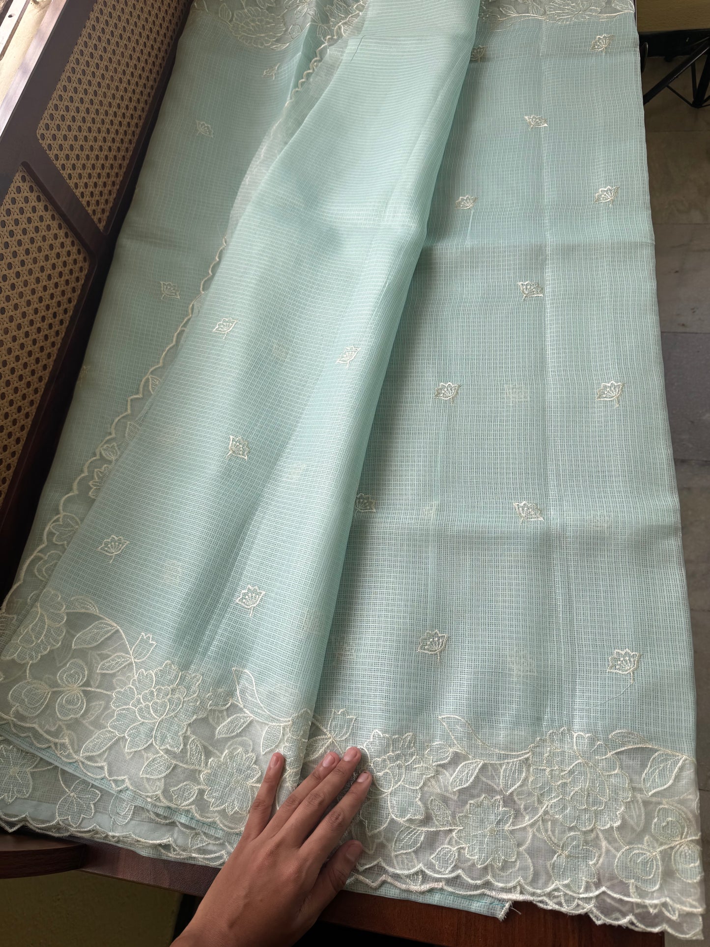 Soft Tissue Kota Saree - Pastel Green