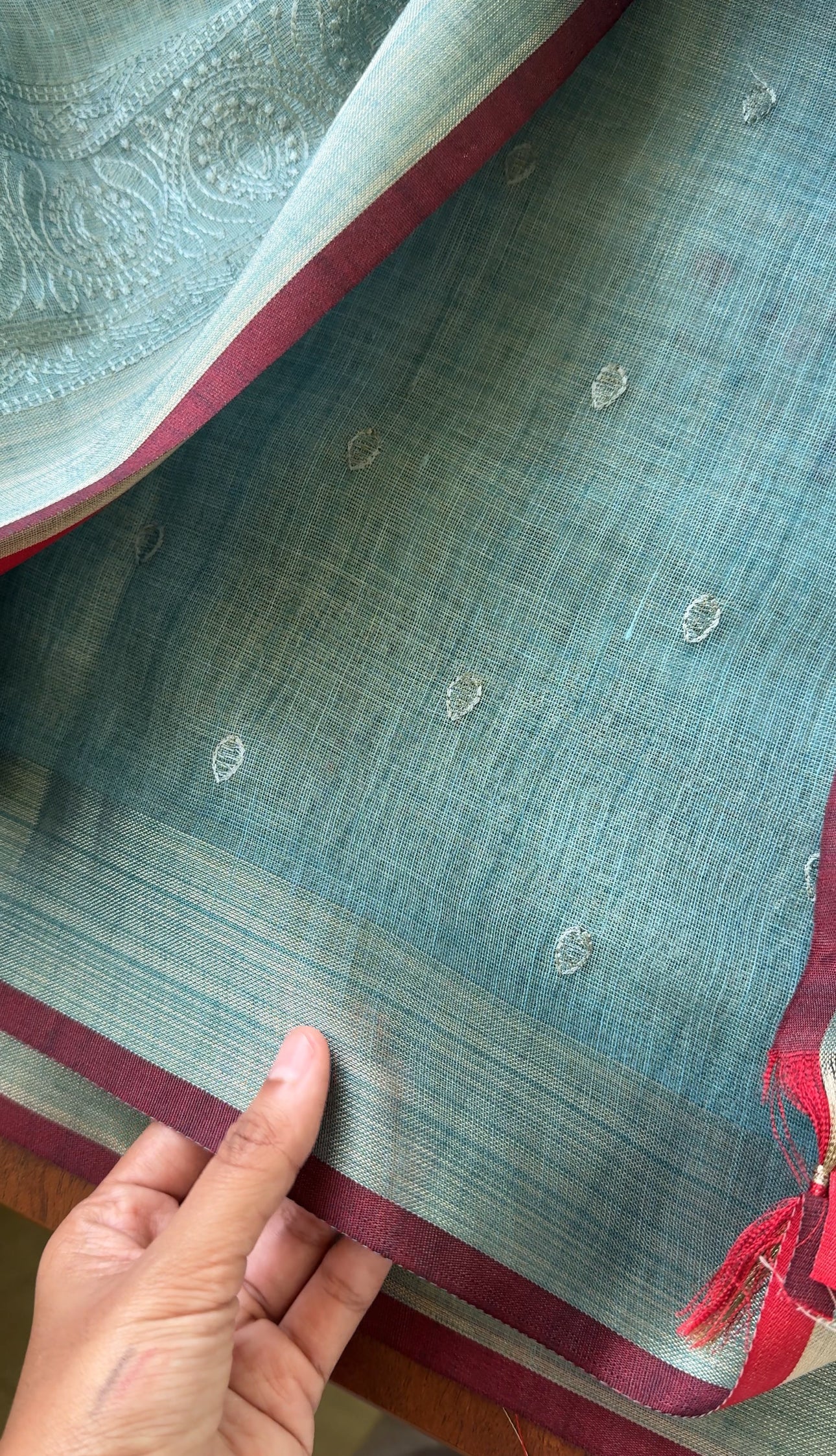Premium Tissue Linen Sarees - Blue