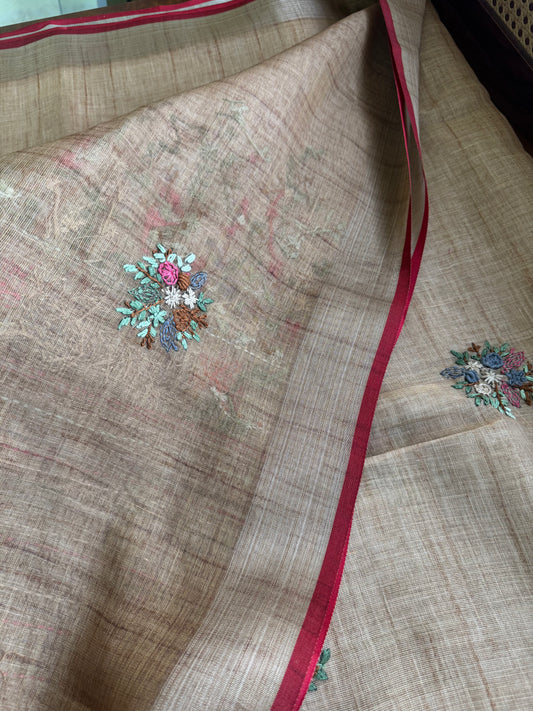 Premium Tissue Linen Sarees - Mustard Yellow