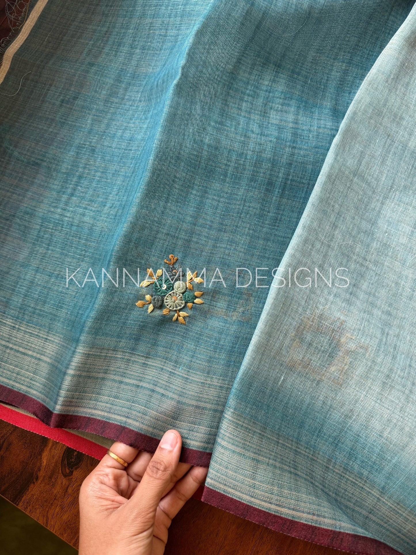Premium Tissue Linen Sarees -Blue