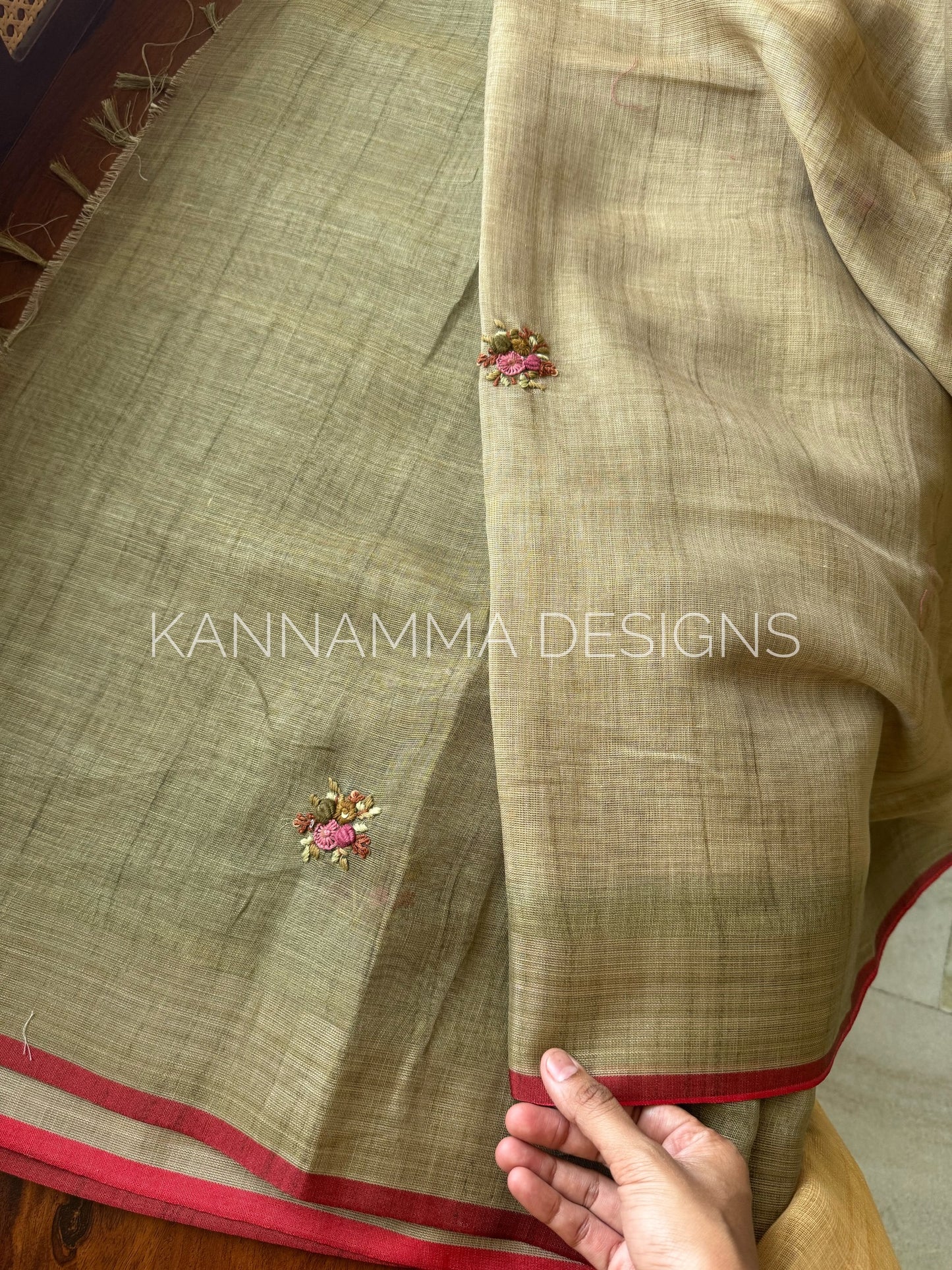 Premium Tissue Linen Sarees - Green