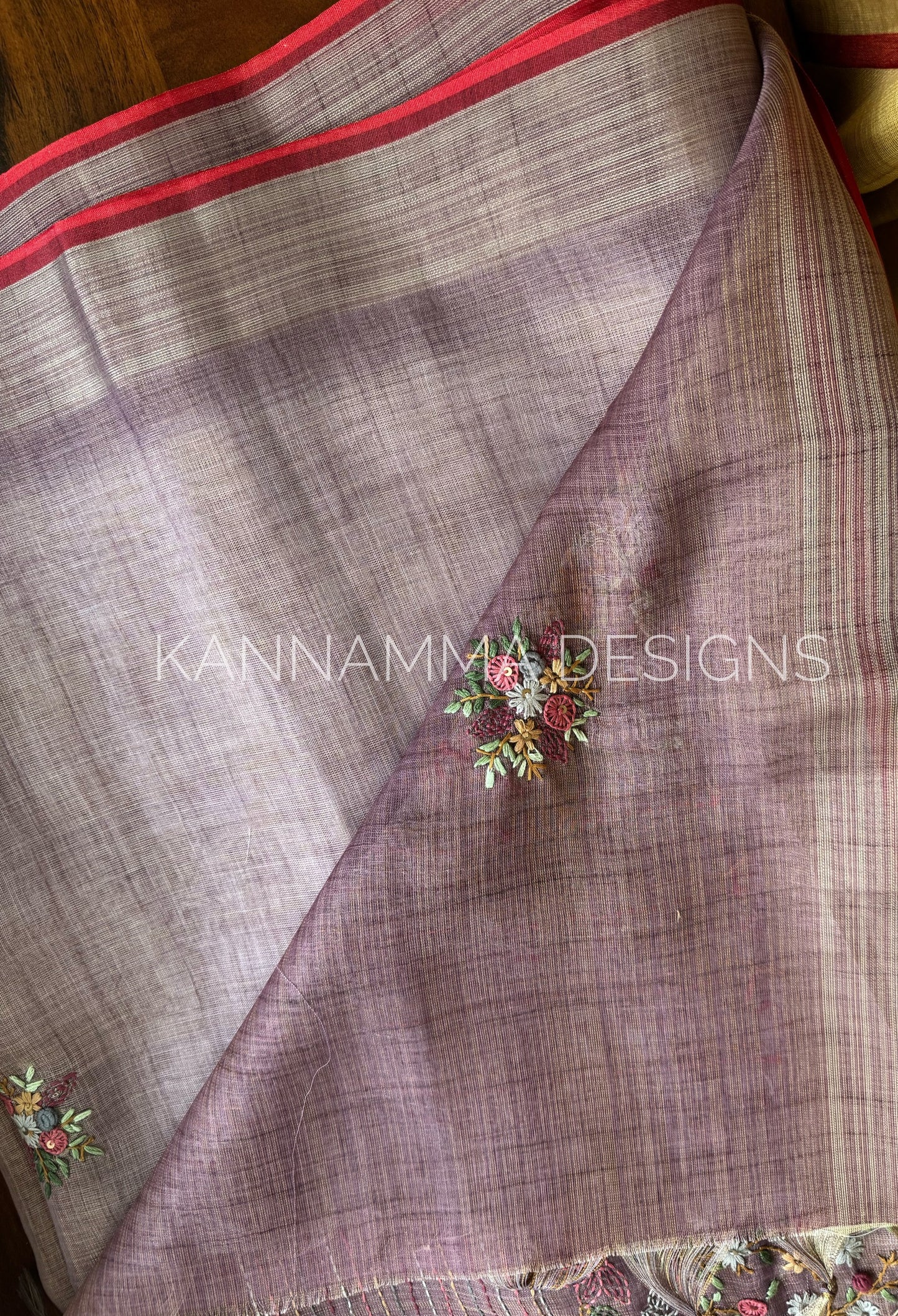 Premium Tissue Linen Sarees - Pink