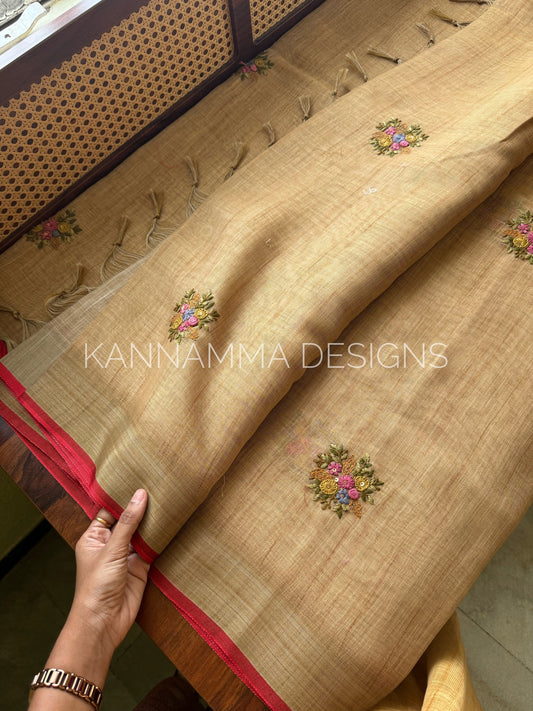 Premium Tissue Linen Sarees -Yellow