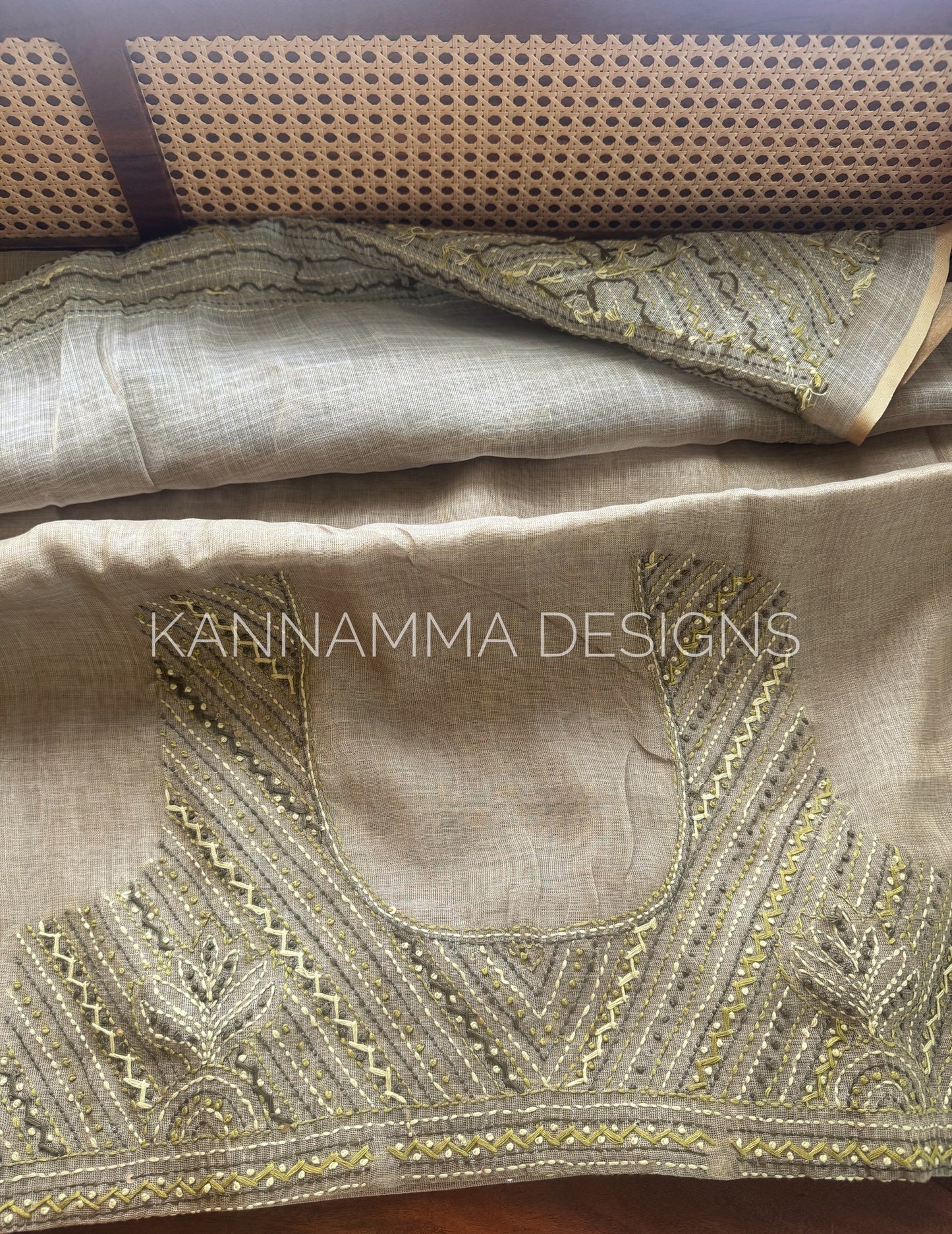 Premium Tissue Linen Sarees -Green